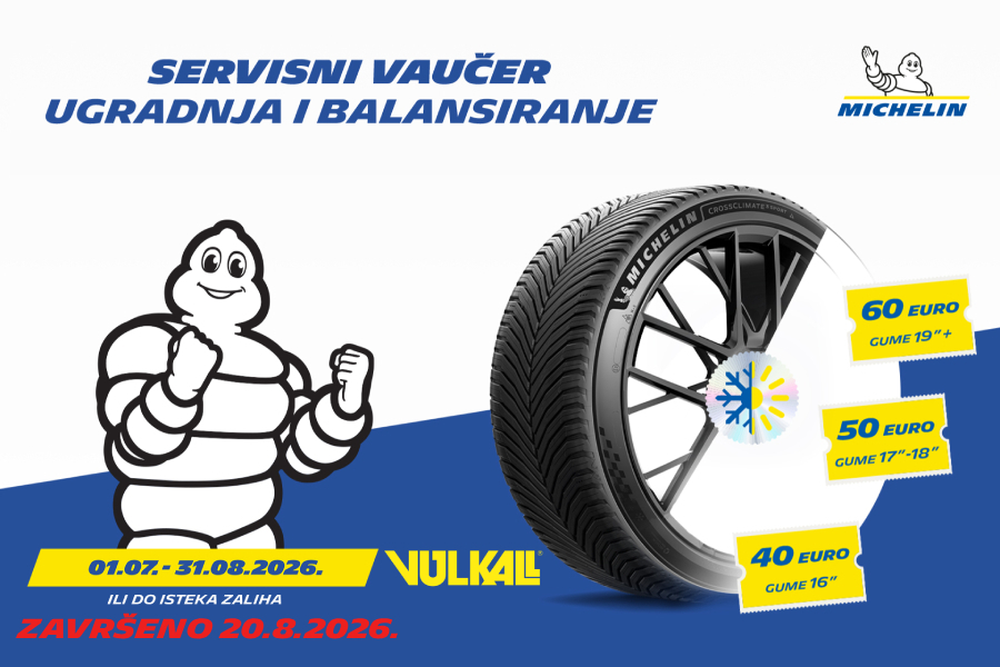 Iskoristite Michelin ljetnu pogodnost: Nove CrossClimate cjelogodišnje gume uz servisni vaučer do 60 €